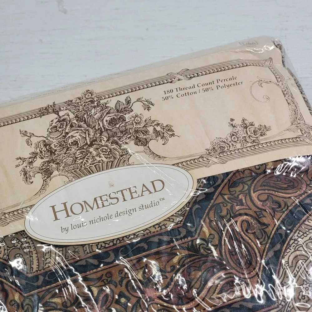 NIP Vintage Louis Nichole Homestead Palatino Twin Percale 180 Thread Sheet Set